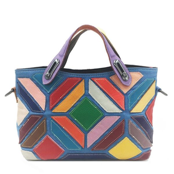 

female bag leather new portable matching color cowhide messenger 2021 lustn