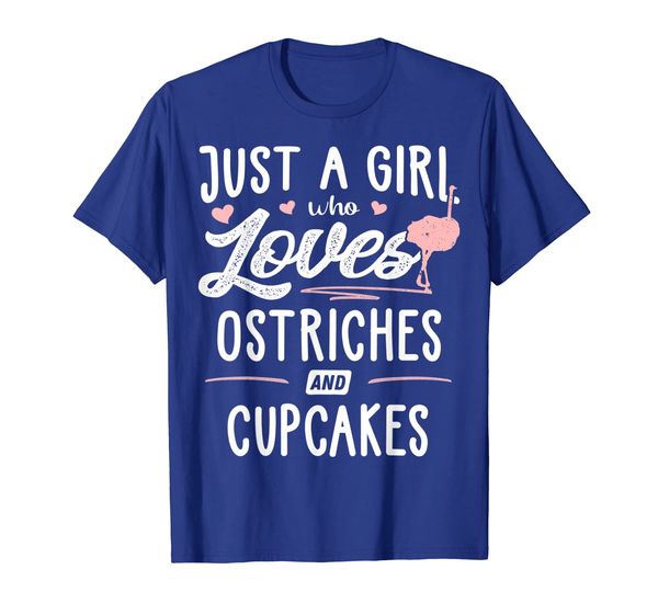 

just a girl who loves ostriches and cupcakes gift women t-shirt, White;black