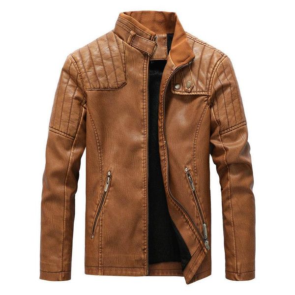 

men's fur & faux 2021 autumn winter stand collar blouson homme hiver, Black