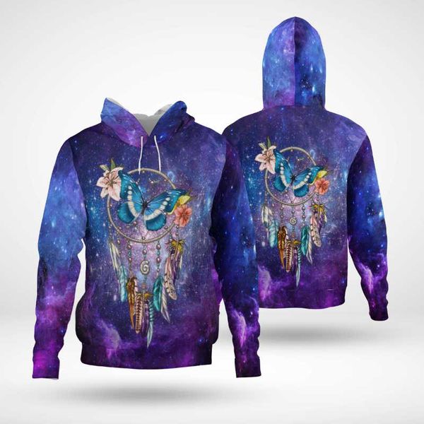 

men's hoodies & sweatshirts native butterfly galaxy 3d hoodie men/women casual streetwear outfit autumn boys hiphop hood clothes drop, Black