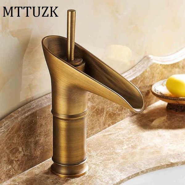 

bathroom sink faucets mttuzk wholesale contemporary modern open spout water tap vessel faucet in antique brass waterfall basin