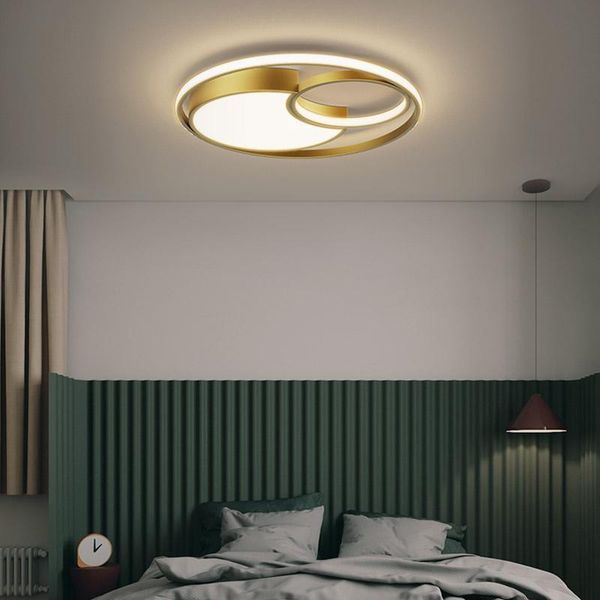 

novelty led ceiling lamp nordic copper living room remote control modern minimalist bedroom dining lighting lights