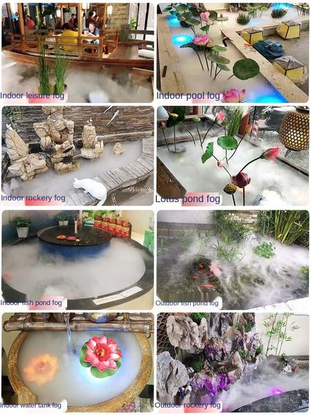 

decorative objects & figurines ultrasonic atomizer ten heads atomization plate fish pond water mist mister machine humidifying landscape fog