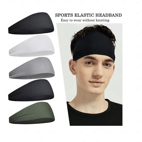 

sweatband 5pc headband sports sweat band elastic neutral headscarf easy to clean, Yellow;black
