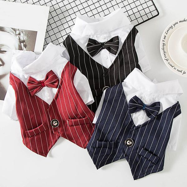 

dog apparel bowtie tuxedo christmas clothes gentleman wedding suit formal shirt for small dogs pet costume cat