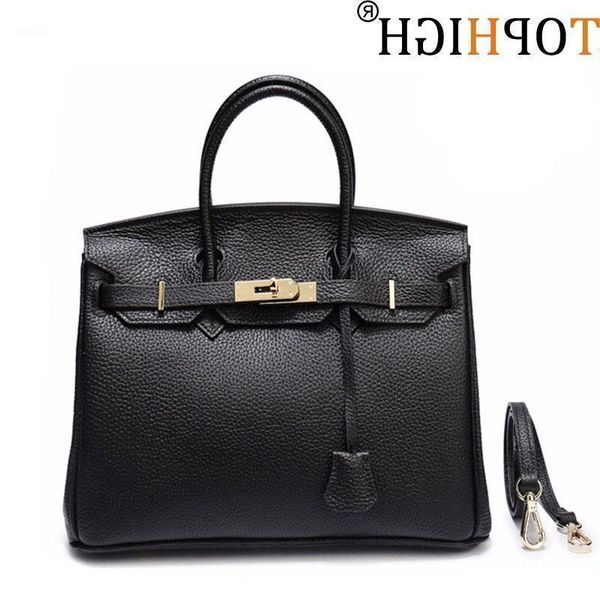 

beachkins igh women's classic genuine leather padlock handbags with silver hardware 25/30/35cm cow handbag1