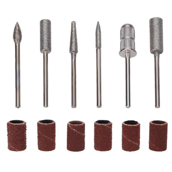 

nail art kits 12pcs/set diy drill bits file kit metal grinding heads sand rings