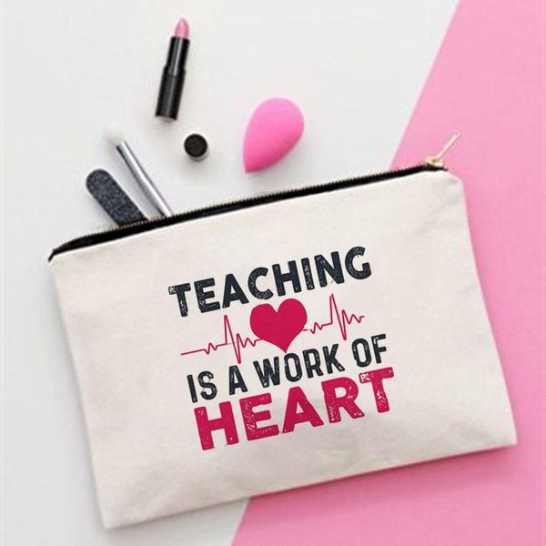 

cosmetic bags & cases women teaching is a work printed make up bag fashion cosmetics organizer for travel colorful storage lady
