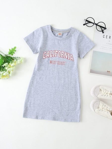 

toddler girls letter graphic tee dress she, Red;yellow