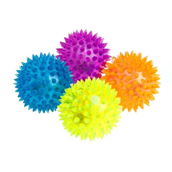 

cat toys 1pc dog puppy pet led whistle squeaker rubber chew bell ball playing toy 6.5cm