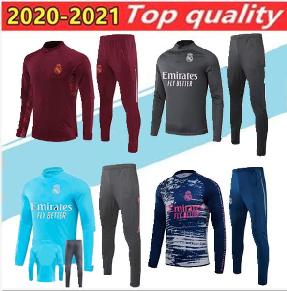 

20 21 real madrid soccer tracksuit chandal camiseta de futbol hazard benzema modric football training suit jogging, Black