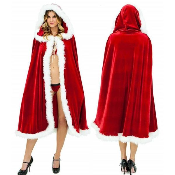 

women's jackets wool coat women hood faux fur long plus size christmas hooded cloak mens fashion coat#40, Black;brown