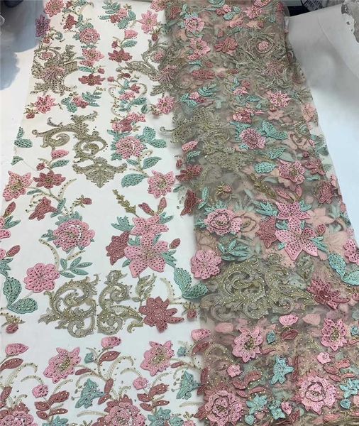 

ribbon african lace fabric 2021 nigerian fabrics with stones french tulle for sewing zhxa21, Pink;blue