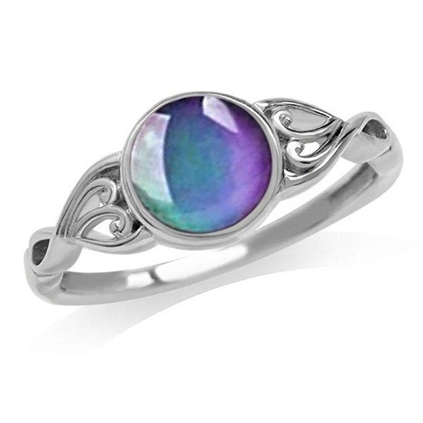 

wedding rings 1 pc women creative ring color change temperature sensing unique personality charms gifts colorful sensor, Slivery;golden