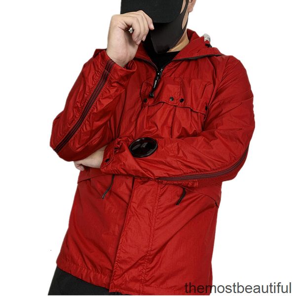 

men's jackets 011 2011ss goggle hooded jacket spring and autumn outdoor windbreaker fashion brand metal nylon outerwear coats dvn6, Black;brown