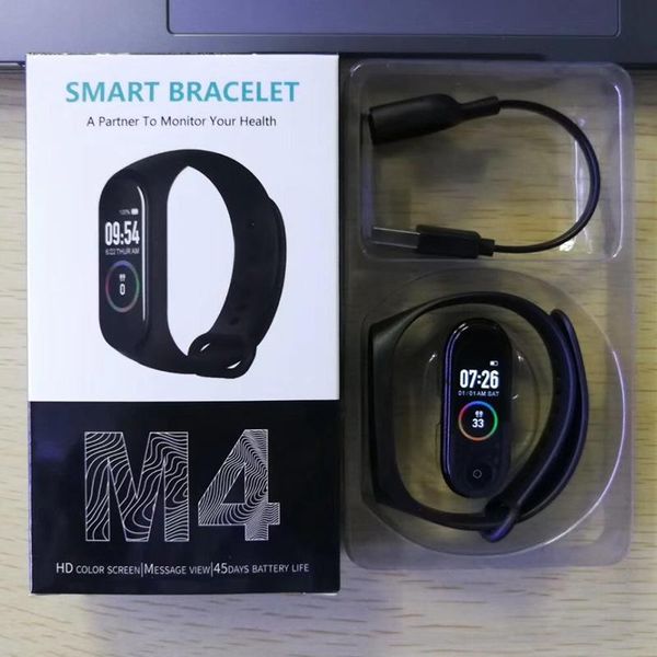 

smart wristbands 200pcs/lot m4 band sport smartband monitor health fitness watch bracelet 4 men women smartwatch
