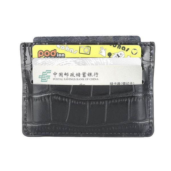 

card holders kandra men's holder protector crocodile&stripe pattern pu leather slim business id wallet thin, Brown;gray