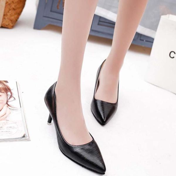 

dress shoes vtota fashion pumps women high heels thin woman party brand slip on career office, Black