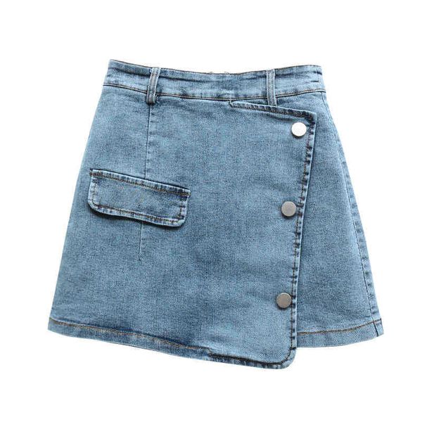 

skirts women casual mini denim summer split pocket jeans mid waist bodycon a-line uaw9, Black