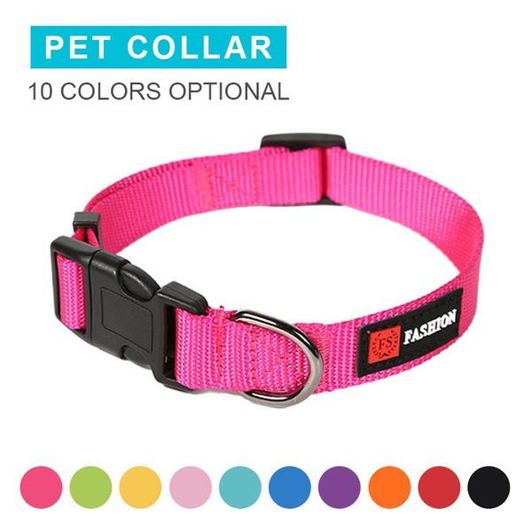 

nylon pet collar pure color personalized adjustable dog collars leash for canvas cat necktie comfortable durable product & leashes