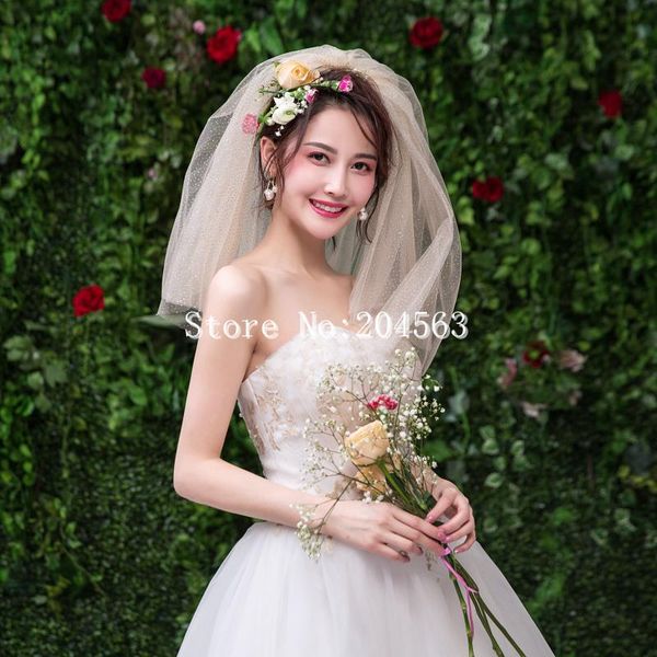 

bridal veils champagne wedding veil unique short with comb ax2021, Black