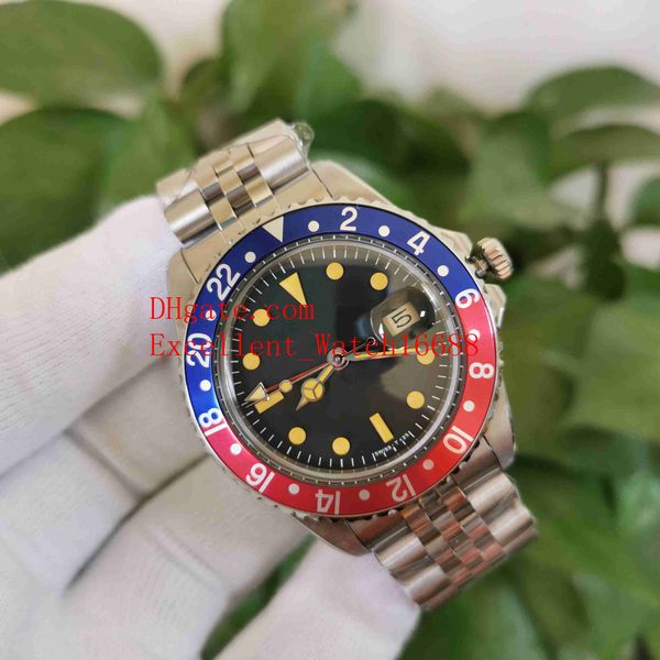 

3 colors bp factory vintage wristwatches 40 mm 1675 stainless steel pepsi black dial asia 2813 movement automatic mens watch wristwatches, Slivery;brown