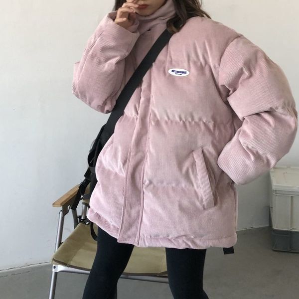 

women's jackets men's and women's corduroy jacket, harajuku loose long sleeve korea, retro, japan, thick, quilt, casual wear, Black;brown