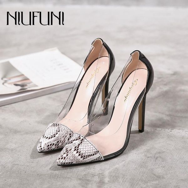 

dress shoes snake pattern 2021 women's pumps sandals high heels pointed toe transparent hollow banquet wedding, Black