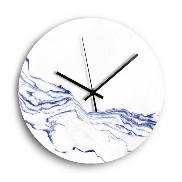 

wall clocks nordic modern silent clock glass living room table home decor creative marble horloge kitchen