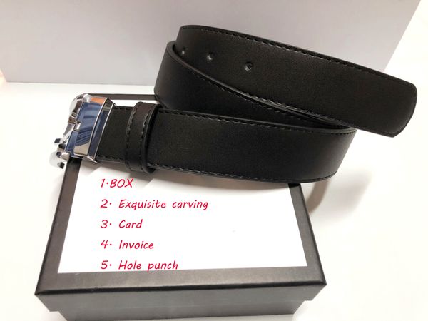 

2.0-3.0-3.4-3.8cm mens womens designer belt big gold buckles fashion business leather lady bridal belts with box designers women men, Black;brown