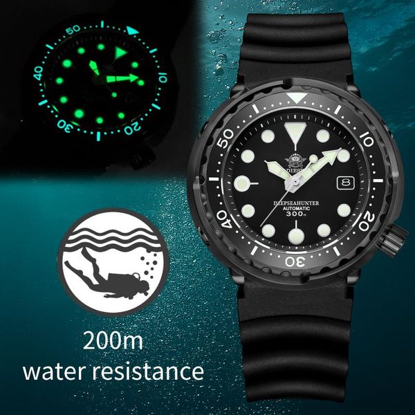 

wristwatches addies dive men's diver watch stainless steel japan nh35 movement black tuna waterproof bgw9 luminous automatic watches, Slivery;brown
