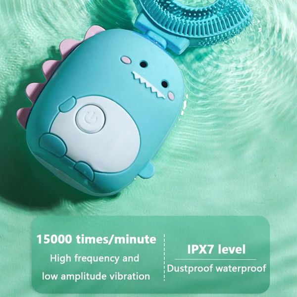 

smart 360 degrees children electric toothbrush u type silicon chargeable automatic ultrasonic teeth tooth brush cartoon pattern