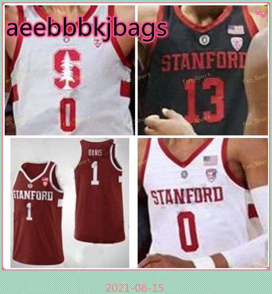 

ncaa college stanford cardinal basketball jersey 11 jaiden delaire 12 keenan fitzmorris 13 oscar da silva 14 marcus sheffield custom stitche, Black