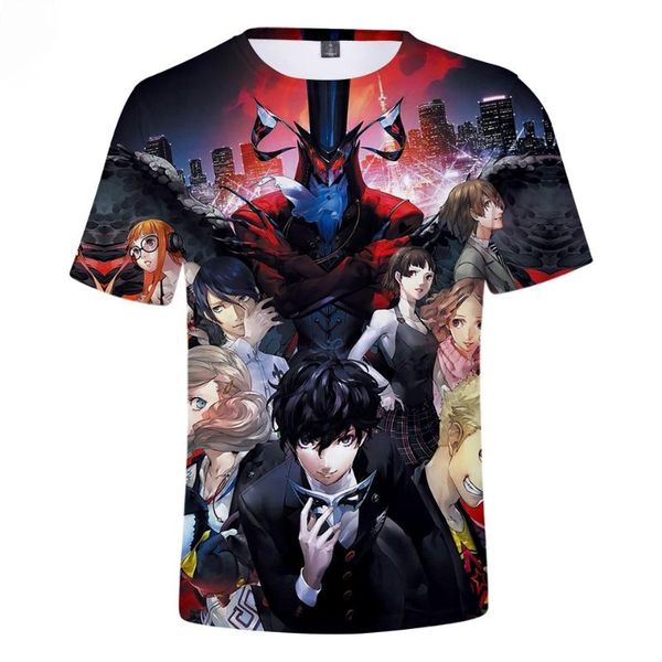 

men's t-shirts persona 5 3d printed women/men harajuku fashion summer short sleeve t shirts 2021, White;black