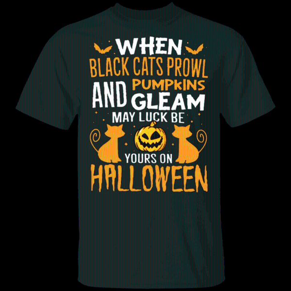 

women's t-shirt halloween t-shirts designer when black cats prowl pumpkins and gleam may luck be yours on short sleeve gothic punk top, White