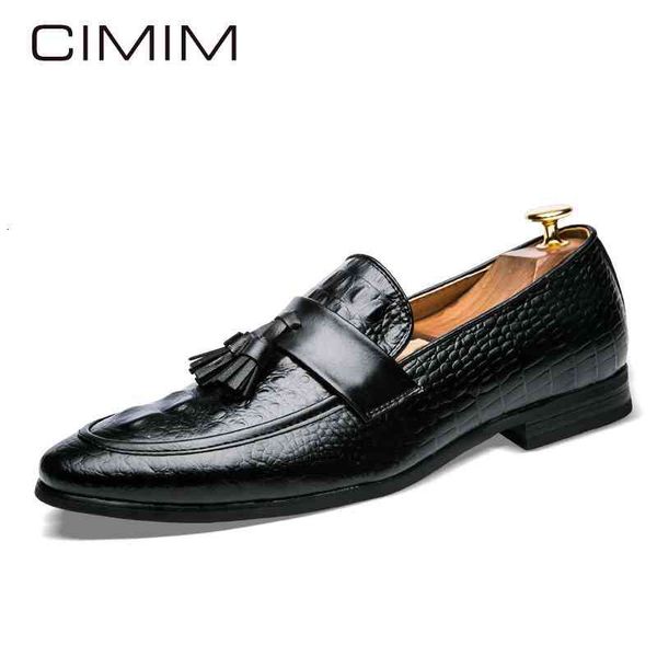 

cimim dress shoes brand men tassel casual office luxury comfortable italy loafers business formal fashion large size leather shoes1, Black