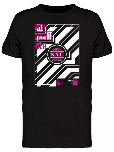 

high create idea typography men's tee -image by shutterstock, White;black