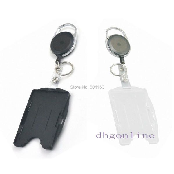 

storage bags 2 pcs oval yoyo reel + id card badge holder in 1 vertical horizontal hard for multi retractable lanyard