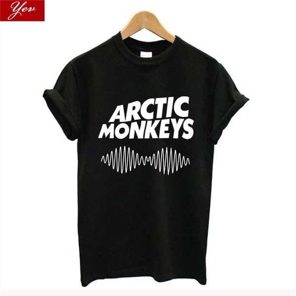 

arrived arctic monkeys t shirt women cotton streetwear vintage tshirt harajuku hip hop tee basic t-shirt hipster 220315, White