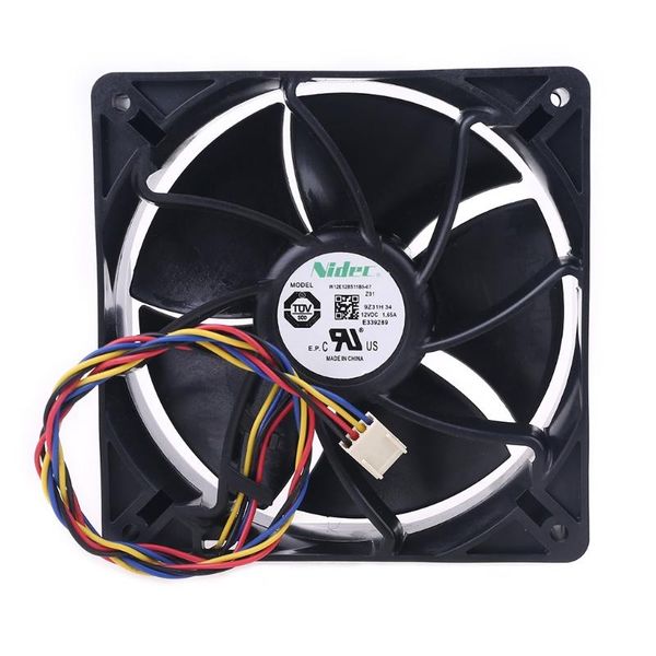

electric fans w12e12bs11b5-57 for nidec 12038 dc12v 1.65a pwm cooling fan 12cm 6000rpm ant s7 s9 4wire btc