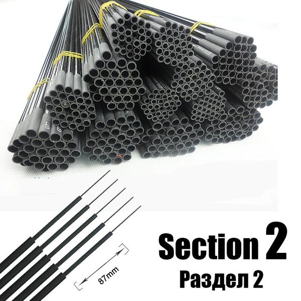 

4.5mm-8.3mm 5 pieces section two fishing rod match spare sections taiwan full size hollow carbon accessories sturdy boat rods