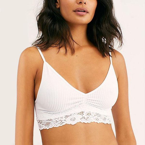 

camisoles & tanks seamless bra vneck triangle women lace bralette underwear lingerie for small breast ultra thin vest, Black;white