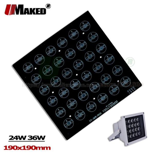 

190x190mm led pcb 24w 36w rgb aluminum plate heatsink high power for outdoor light landscape floodlight lamps floodlights