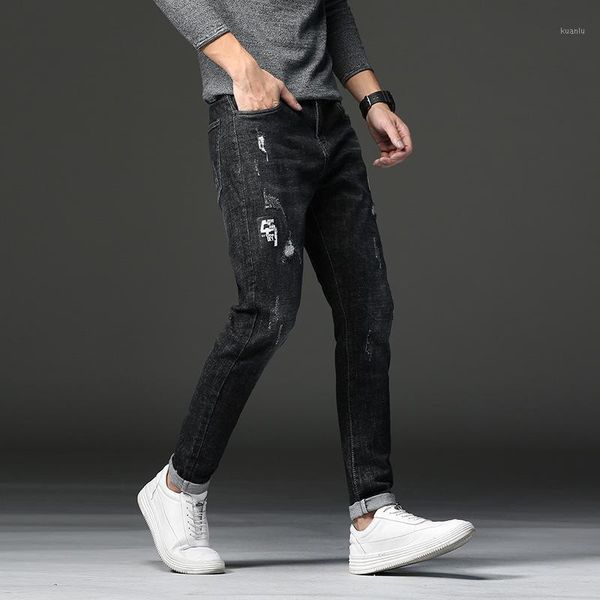 

arrivals men's jeans ripped denim pants fashion casual loose trousers, Blue