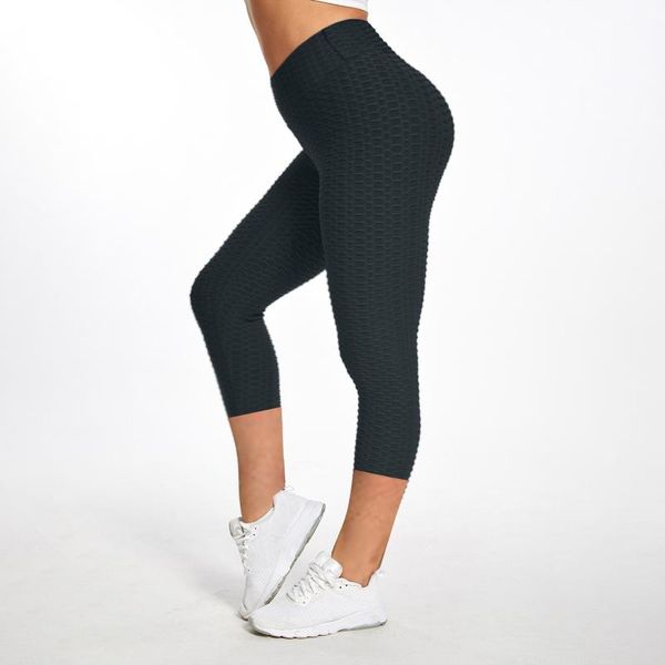 

women's leggings high waist sport women fitness stretch exercise bottoming gym plus size pants #p2, Black