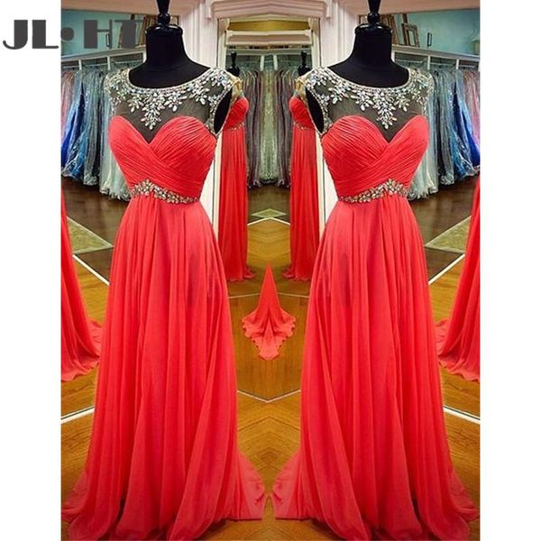 

party dresses elegant red evening with beading long a-line prom dress sleeveless hollow back pleat chiffon, White;black