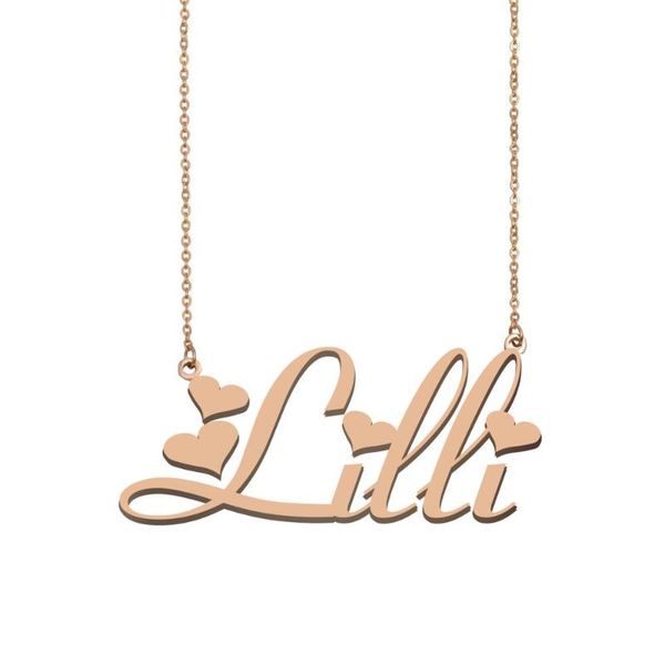 

pendant necklaces lilli name necklace , custom for women girls friends birthday wedding christmas mother days gift, Silver