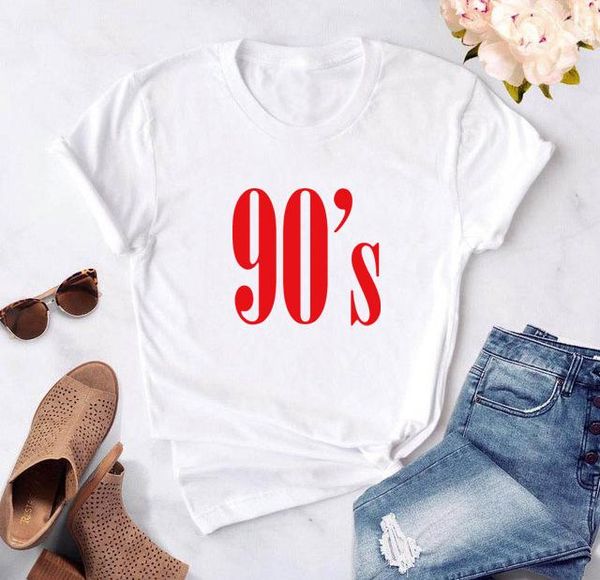 

women's t-shirt 80s 90s 00s 10s letters women t shirt cotton casual funny tshirts for lady tee hipster tumblr crewneck, White