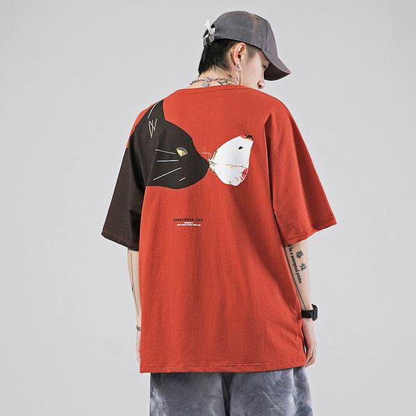 

t shirts arrival summer short sleeve male printing bat o-neck knitted cotton casual t shirt brand clothing tshirt homme hip hop qzd3, White;black