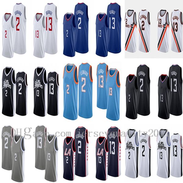 

new professional mens basketball jersey 2 leonard city paul 13 george blue black white grey sleeveless shirt breathable anti-pilling s-2xl, Black;red
